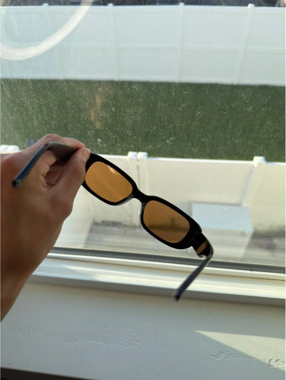 Black Frame Tea Lenses Sunglasses A-95